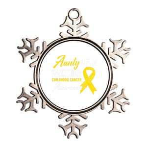 Aunty Of A Warrior Hood Cancer Awareness Gift Metallic Star Ornament