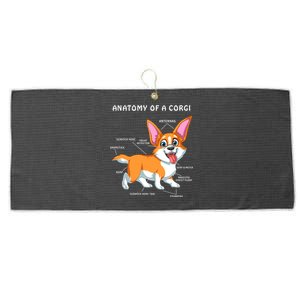 Anatomy Of A Corgi Large Microfiber Waffle Golf Towel