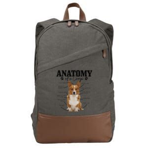 Anatomy Of A Corgi Funny Cute Dog Corgi Mom Corgi Dad Cotton Canvas Backpack