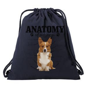 Anatomy Of A Corgi Funny Cute Dog Corgi Mom Corgi Dad Drawstring Bag