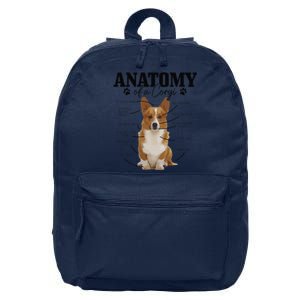 Anatomy Of A Corgi Funny Cute Dog Corgi Mom Corgi Dad 16 in Basic Backpack