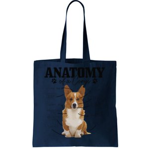 Anatomy Of A Corgi Funny Cute Dog Corgi Mom Corgi Dad Tote Bag