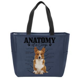 Anatomy Of A Corgi Funny Cute Dog Corgi Mom Corgi Dad Zip Tote Bag