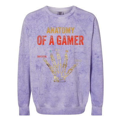 Anatomy of a Gamer Hand funny gaming Colorblast Crewneck Sweatshirt