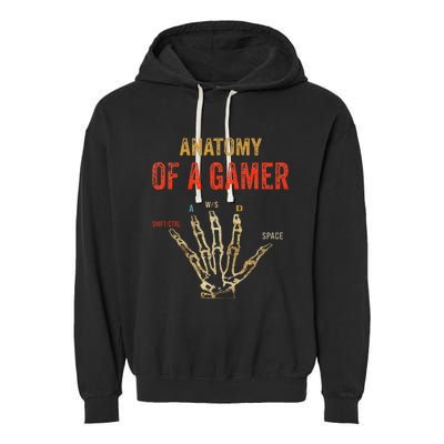 Anatomy of a Gamer Hand funny gaming Garment-Dyed Fleece Hoodie