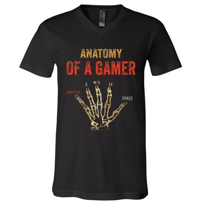 Anatomy of a Gamer Hand funny gaming V-Neck T-Shirt