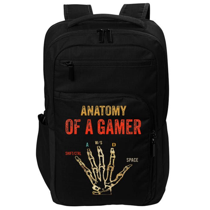 Anatomy of a Gamer Hand funny gaming Impact Tech Backpack