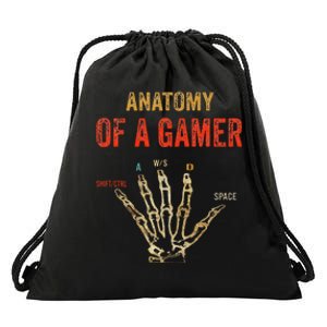 Anatomy of a Gamer Hand funny gaming Drawstring Bag