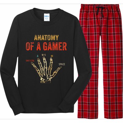 Anatomy of a Gamer Hand funny gaming Long Sleeve Pajama Set