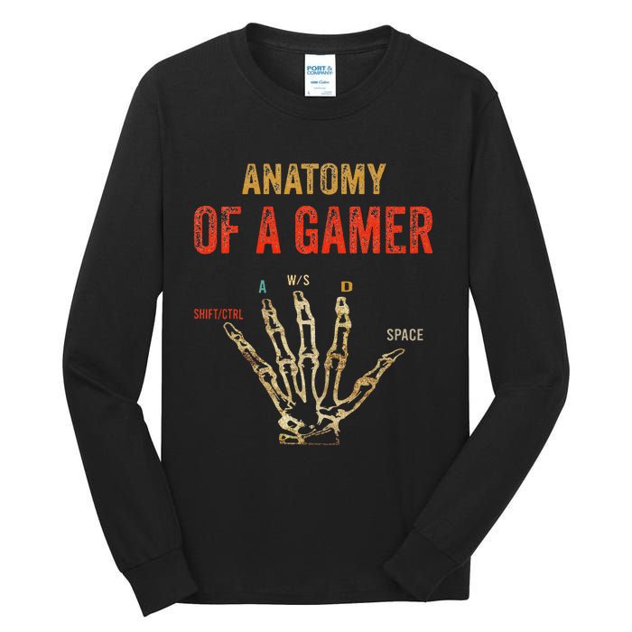 Anatomy of a Gamer Hand funny gaming Tall Long Sleeve T-Shirt