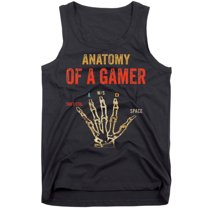 Anatomy of a Gamer Hand funny gaming Tank Top