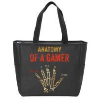 Anatomy of a Gamer Hand funny gaming Zip Tote Bag