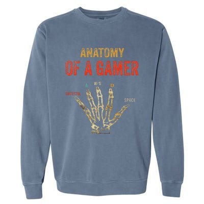 Anatomy of a Gamer Hand funny gaming Garment-Dyed Sweatshirt