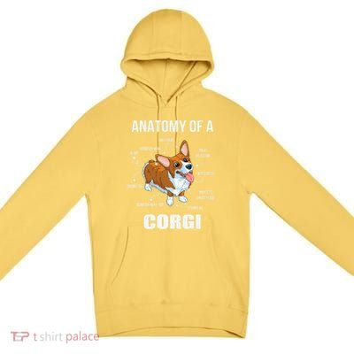 Anatomy Of A Corgi Funny Dog Premium Pullover Hoodie