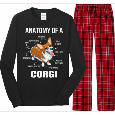 Anatomy Of A Corgi Funny Dog Long Sleeve Pajama Set