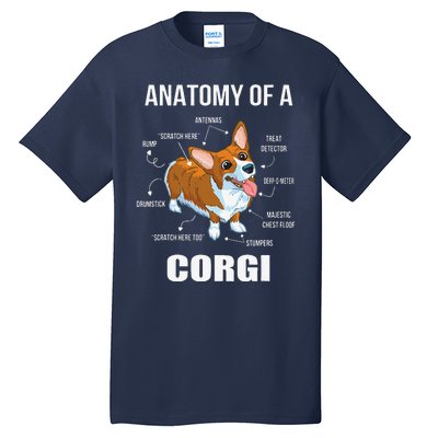 Anatomy Of A Corgi Funny Dog Tall T-Shirt