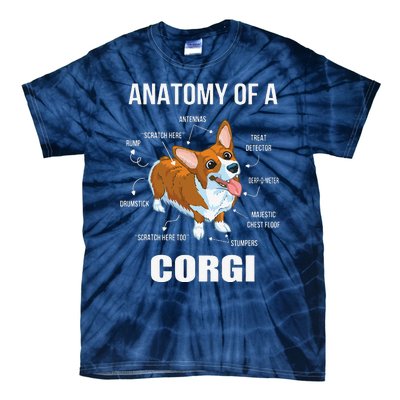 Anatomy Of A Corgi Funny Dog Tie-Dye T-Shirt