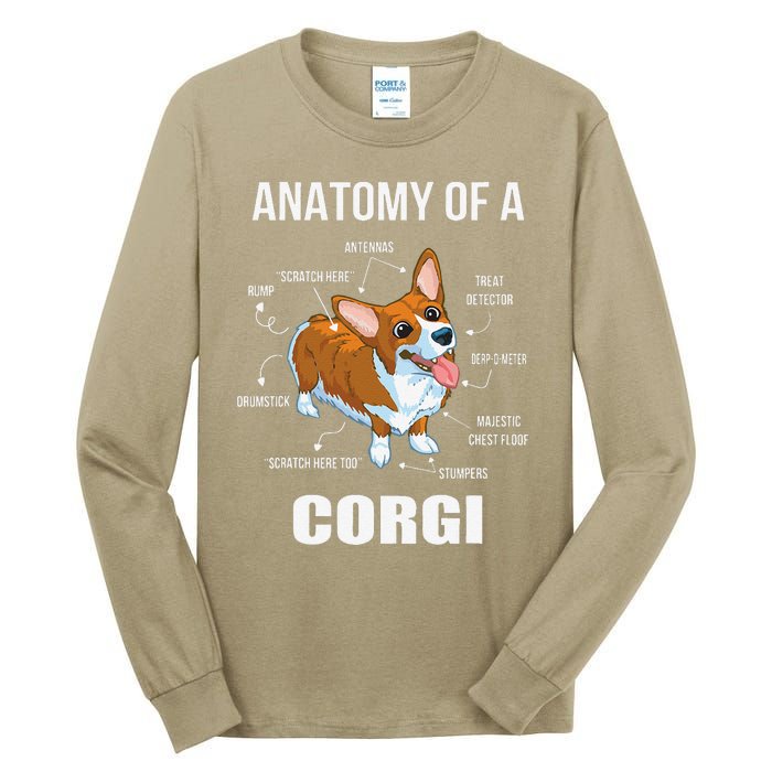 Anatomy Of A Corgi Funny Dog Tall Long Sleeve T-Shirt