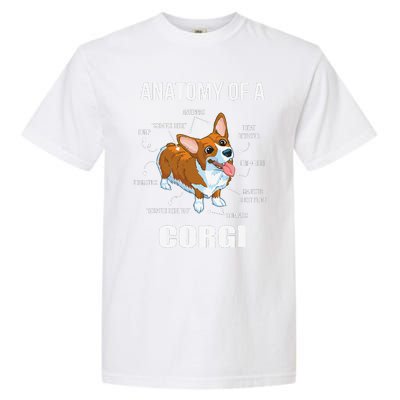 Anatomy Of A Corgi Funny Dog Garment-Dyed Heavyweight T-Shirt