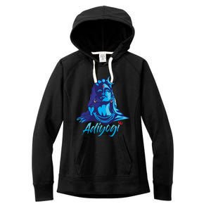 Adiyogi Or Adhi Yogi Shiva Mahadev Blue Hindu Maha Shivratri Funny Gift Women's Fleece Hoodie