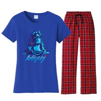 Adiyogi Or Adhi Yogi Shiva Mahadev Blue Hindu Maha Shivratri Funny Gift Women's Flannel Pajama Set