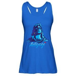 Adiyogi Or Adhi Yogi Shiva Mahadev Blue Hindu Maha Shivratri Funny Gift Ladies Essential Flowy Tank