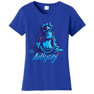 Adiyogi Or Adhi Yogi Shiva Mahadev Blue Hindu Maha Shivratri Funny Gift Women's T-Shirt