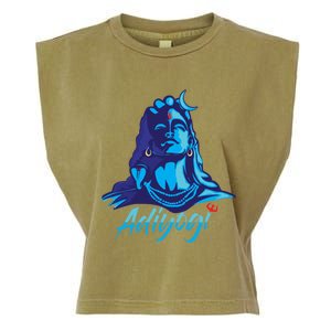 Adiyogi Or Adhi Yogi Shiva Mahadev Blue Hindu Maha Shivratri Funny Gift Garment-Dyed Women's Muscle Tee