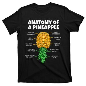 Anatomy Of A Pineapple Swinger Funny Upside Down Pineapple T-Shirt