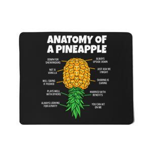 Anatomy Of A Pineapple Swinger Funny Upside Down Pineapple Mousepad