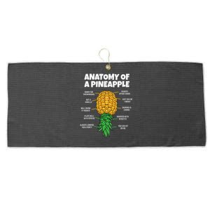 Anatomy Of A Pineapple Swinger Funny Upside Down Pineapple Large Microfiber Waffle Golf Towel