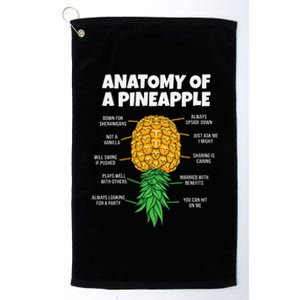 Anatomy Of A Pineapple Swinger Funny Upside Down Pineapple Platinum Collection Golf Towel