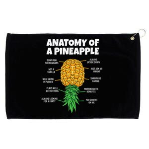 Anatomy Of A Pineapple Swinger Funny Upside Down Pineapple Grommeted Golf Towel