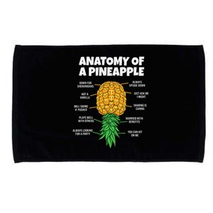 Anatomy Of A Pineapple Swinger Funny Upside Down Pineapple Microfiber Hand Towel