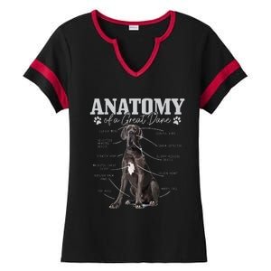 Anatomy Of A Great Dane Funny Cute Dog Mom Dad Ladies Halftime Notch Neck Tee