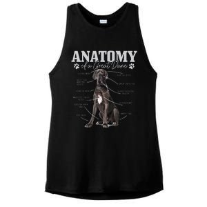 Anatomy Of A Great Dane Funny Cute Dog Mom Dad Ladies PosiCharge Tri-Blend Wicking Tank