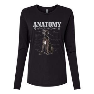 Anatomy Of A Great Dane Funny Cute Dog Mom Dad Womens Cotton Relaxed Long Sleeve T-Shirt