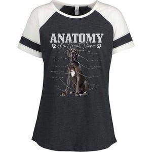 Anatomy Of A Great Dane Funny Cute Dog Mom Dad Enza Ladies Jersey Colorblock Tee