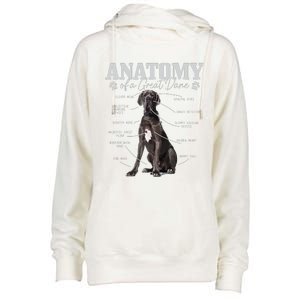 Anatomy Of A Great Dane Funny Cute Dog Mom Dad Womens Funnel Neck Pullover Hood