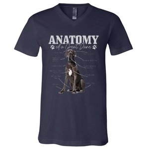 Anatomy Of A Great Dane Funny Cute Dog Mom Dad V-Neck T-Shirt