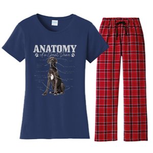 Anatomy Of A Great Dane Funny Cute Dog Mom Dad Women's Flannel Pajama Set