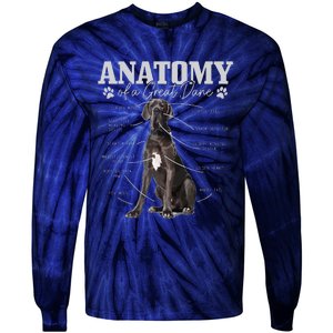 Anatomy Of A Great Dane Funny Cute Dog Mom Dad Tie-Dye Long Sleeve Shirt