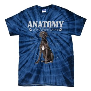 Anatomy Of A Great Dane Funny Cute Dog Mom Dad Tie-Dye T-Shirt