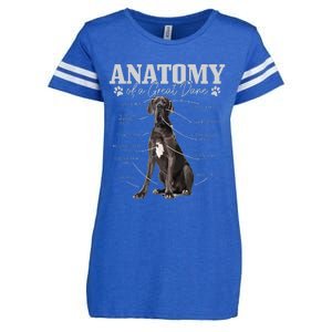 Anatomy Of A Great Dane Funny Cute Dog Mom Dad Enza Ladies Jersey Football T-Shirt