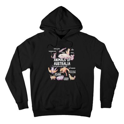 Animals Of Australia Australian Animal Educational Gift Cute Hoodie