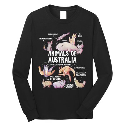 Animals Of Australia Australian Animal Educational Gift Cute Long Sleeve Shirt