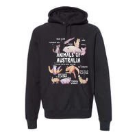 Animals Of Australia Australian Animal Educational Gift Cute Premium Hoodie