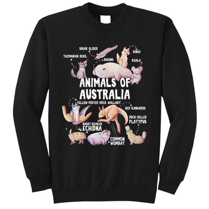 Animals Of Australia Australian Animal Educational Gift Cute Tall Sweatshirt