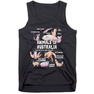 Animals Of Australia Australian Animal Educational Gift Cute Tank Top