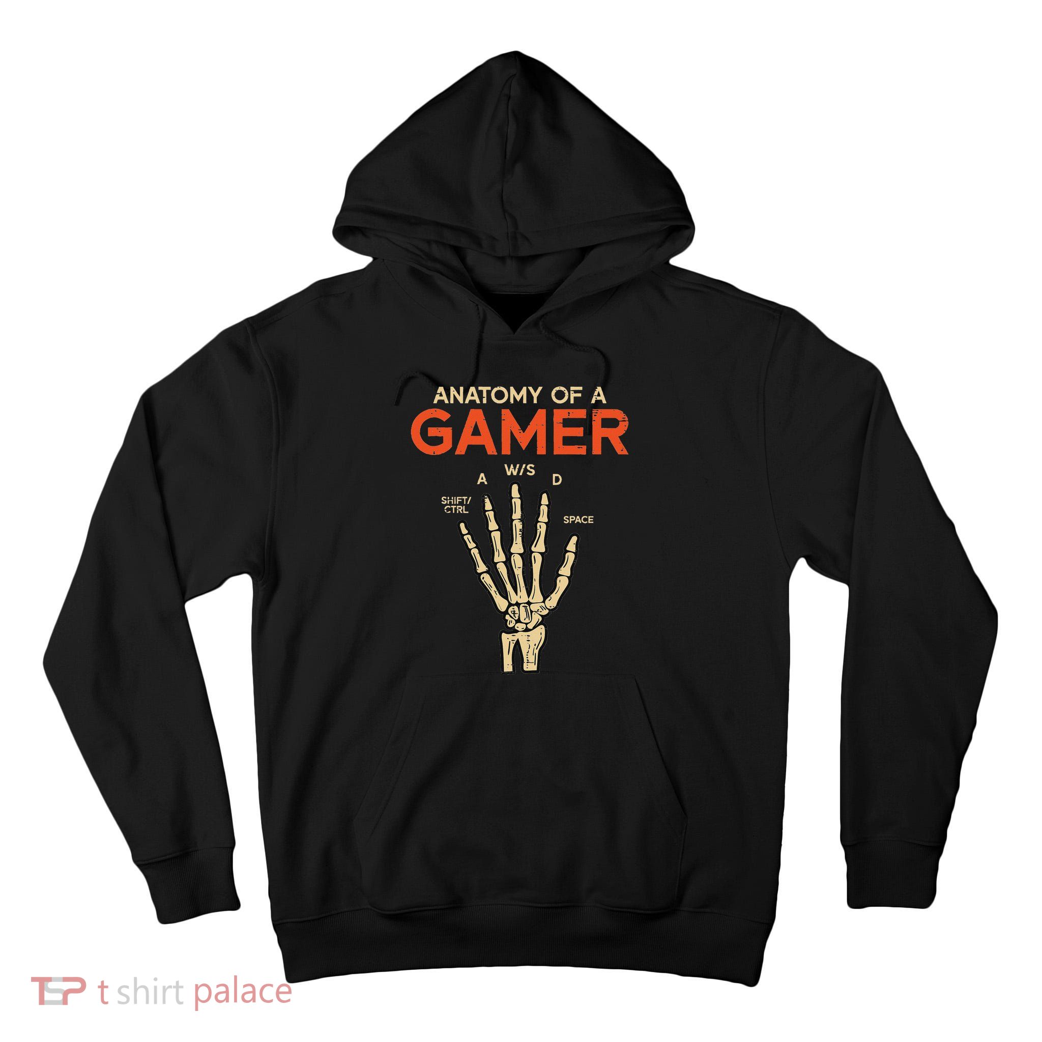 Anatomy Of A Gamer Skeleton Hand Funny Tall Hoodie